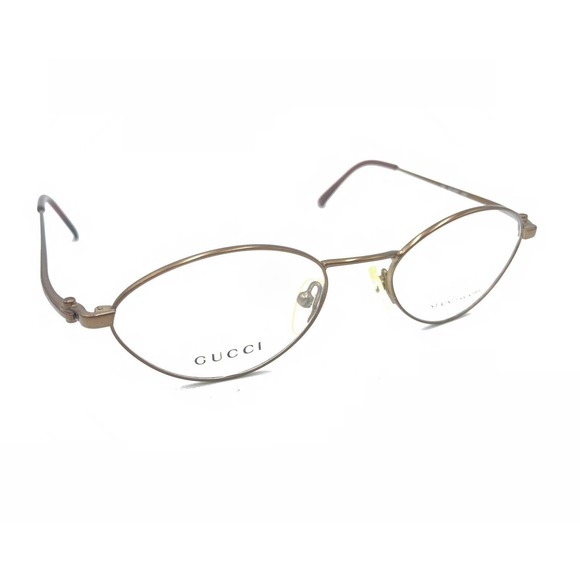 Gucci GG 2637 6VE Bronze Brown Metal Oval Eyeglasses Frames 49-18 130 Italy